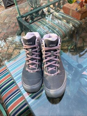 Ahnu Women Gray and  vilot  Lace Hiking Boots waterproof